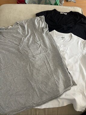 Women’s  Basic Crew & V-Neck Tee Set - Black, White, Gray